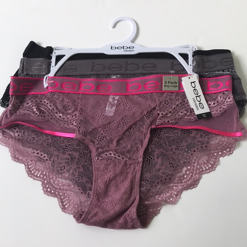Bebe Womens 3 Pack Intimates Underwear.